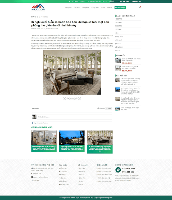 Template blogspot bán cửa nhôm cao cấp trên nền flatsome